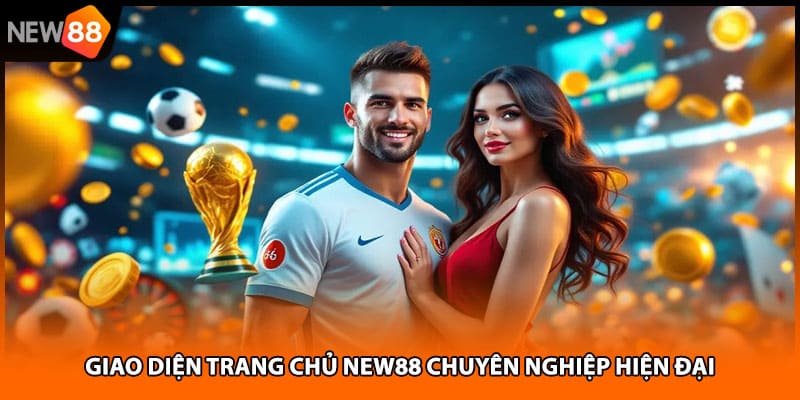 Giao diện trang chủ NEW88 chuyên nghiệp hiện đại